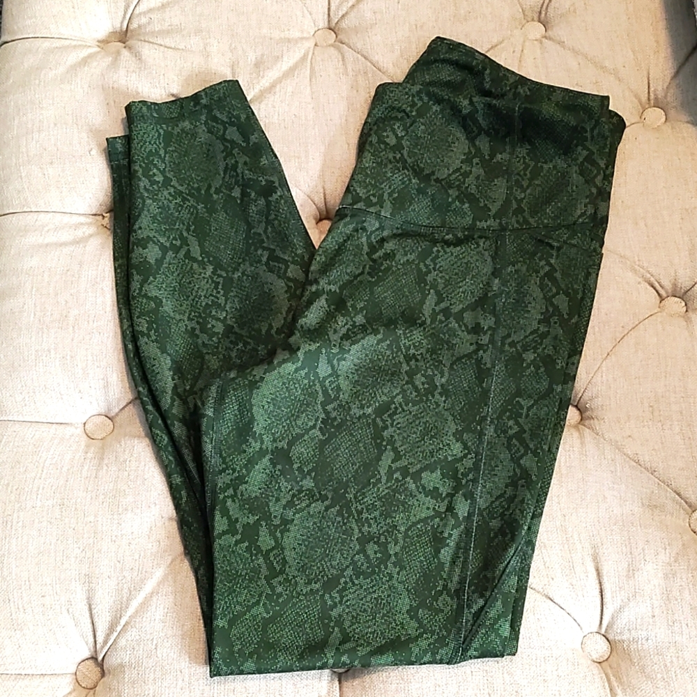 All in Motion Green Snake Print Leggings